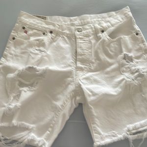 Polo by Ralph Lauren. Destroyed white shorts size 34